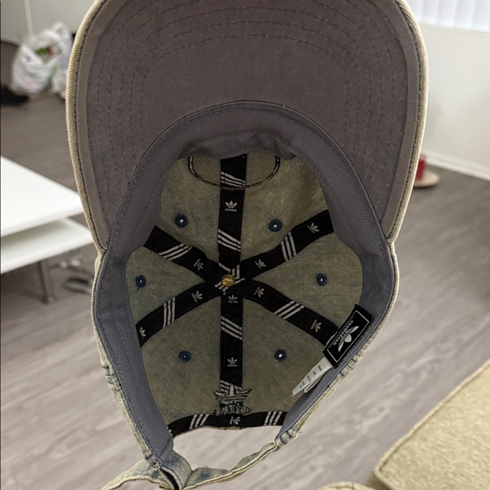 adidas Light Blue Denim Trefoil Patch Baseball Cap - Picture 9 of 11